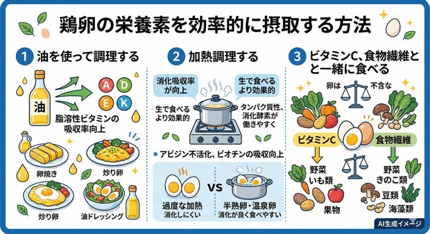 卵の栄養を効率よく摂る方法