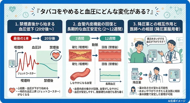 タバコをやめると血圧にどんな変化がある？