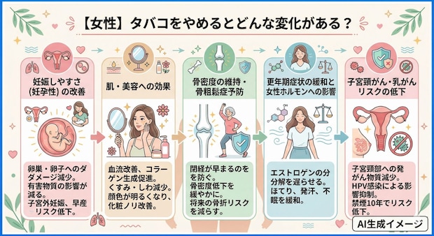 【女性】タバコをやめるとどんな変化がある?