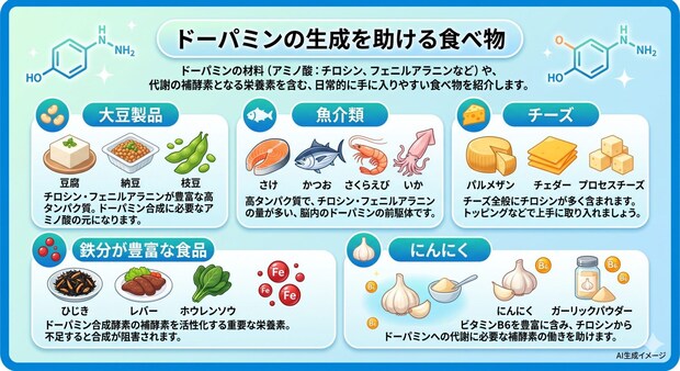 ドーパミンの生成を助ける食べ物