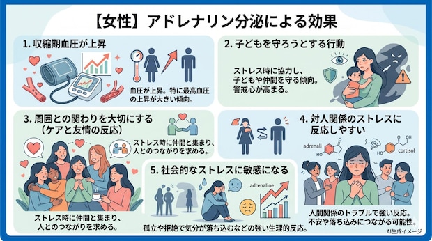 【女性】アドレナリンが分泌されるとどんな効果がある?