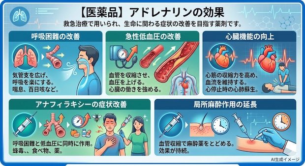 【医薬品】アドレナリンの効果