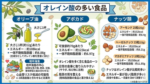オレイン酸の多い食品