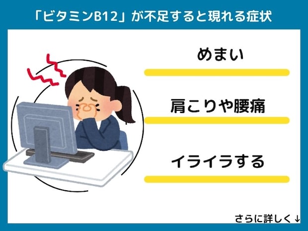 ビタミンB12が不足すると現れる症状
