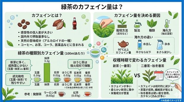 緑茶のカフェイン量は？