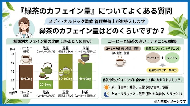 「緑茶のカフェイン量」についてよくある質問