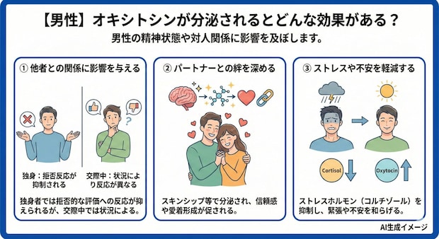 【男性】オキシトシンが分泌されるとどんな効果がある？