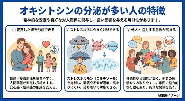 オキシトシンの分泌が多い人の特徴