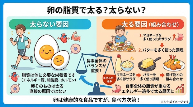 卵の脂質で太る？太らない？