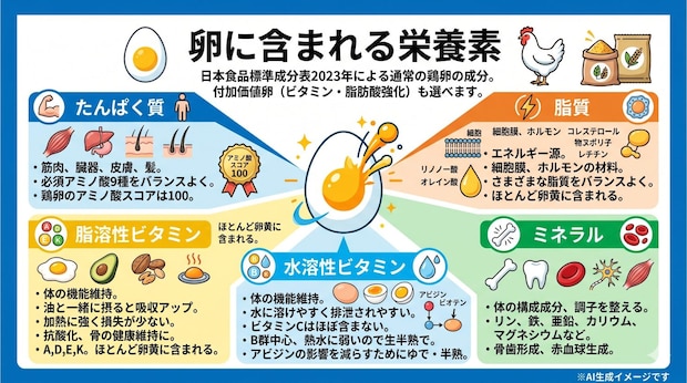 卵に含まれる栄養素