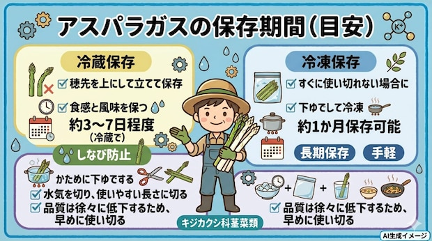 アスパラガスの保存期間