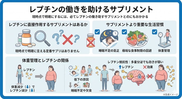 レプチンの働きを助けるサプリメント