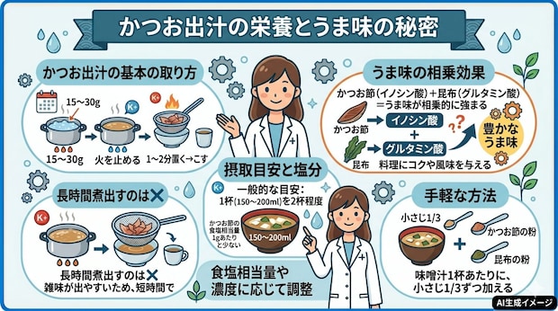 かつおの出汁に含まれる栄養は？