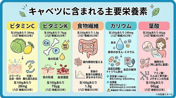 キャベツに含まれる栄養素