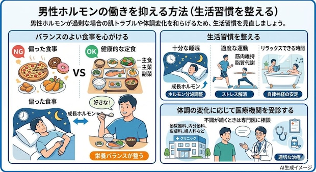 男性ホルモンの働きを抑える方法