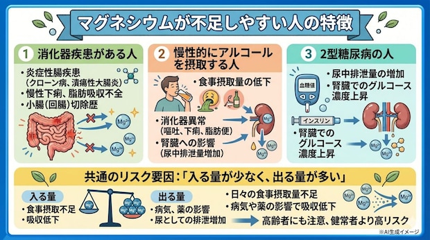 マグネシウムが不足しやすい人の特徴