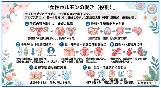 女性ホルモンの働き（役割）