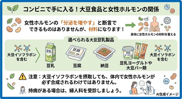 コンビニで簡単に手に入る女性ホルモンの分泌を増やす食べ物・飲み物
