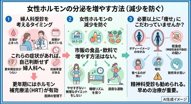 女性ホルモンの分泌を増やす方法