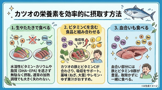 カツオの栄養素を効率的に摂取する方法