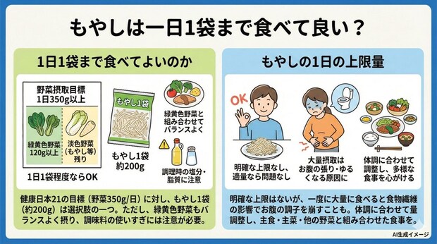 もやしは一日1袋まで食べて良い？