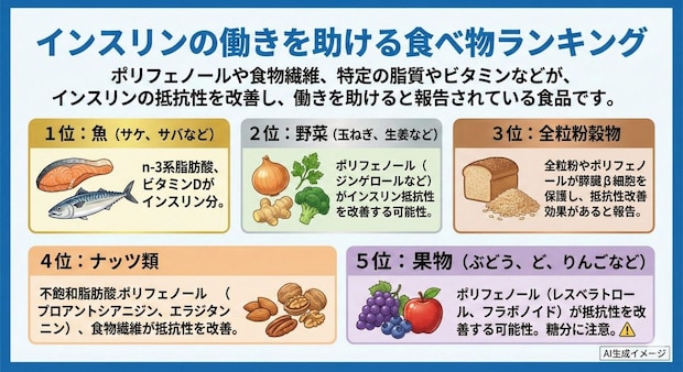 インスリンの働きを助ける食べ物