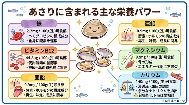 あさりに含まれる栄養素