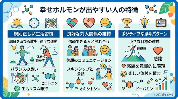 幸せホルモンが出やすい人の特徴