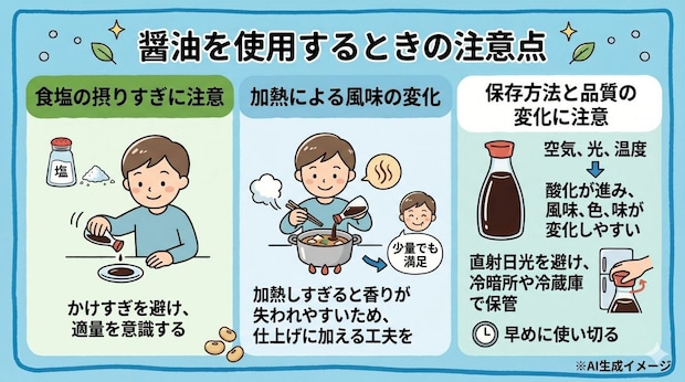 醤油を使用するときの注意点