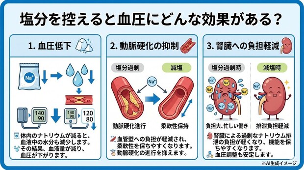 塩分を控えると血圧にどんな効果がある？