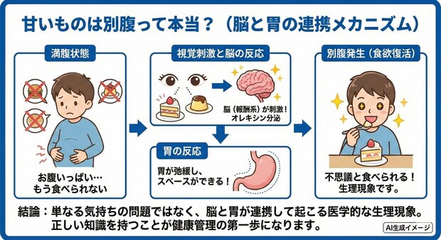 甘いものは別腹って言うけど本当なの?