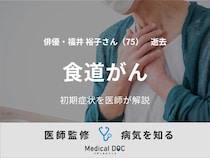 【訃報】俳優・福井裕子さん 『食道がん』の初期症状・早期発見のポイントを医師が解説