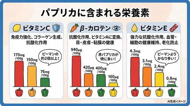 パプリカに含まれる栄養素