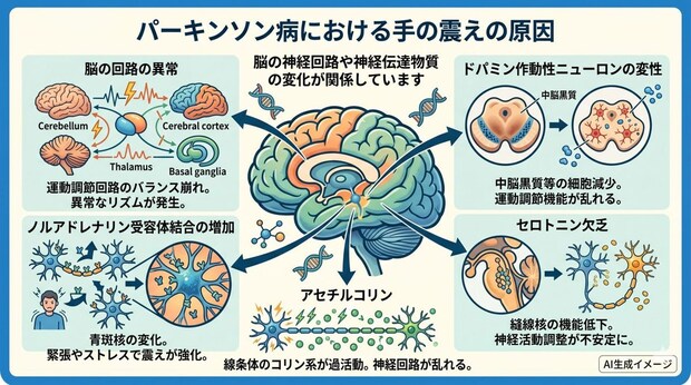 パーキンソン病を発症すると手が震える原因