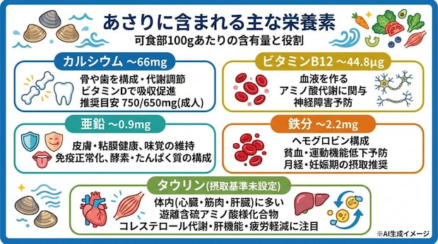 あさりに含まれる栄養素