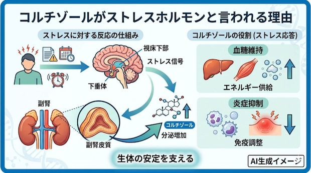 コルチゾールがストレスホルモンと言われるのはどうして?