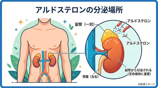 アルドステロンはどこから分泌されるの？