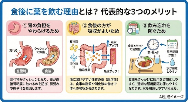 食後に薬を飲む理由とは？