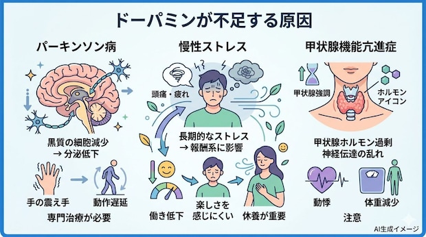 ドーパミンが不足する原因