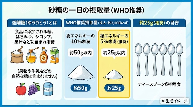 砂糖の一日の摂取量