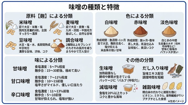 味噌にはどんな種類がある？特徴は？