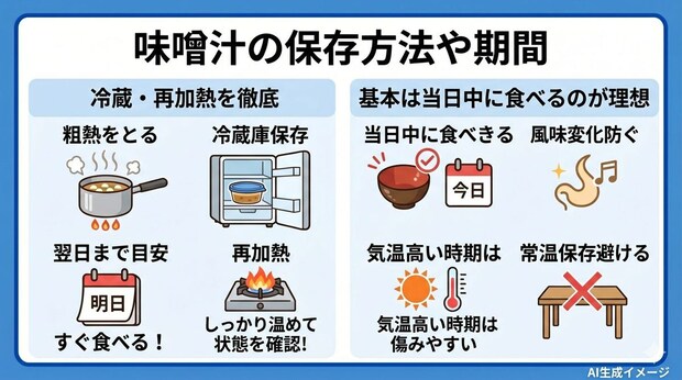 味噌汁の保存方法や期間