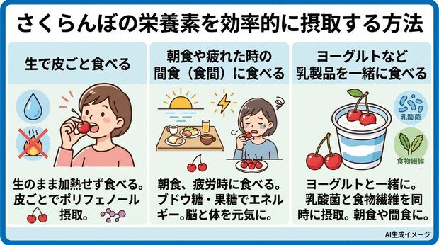 さくらんぼの栄養素を効率的に摂取する方法