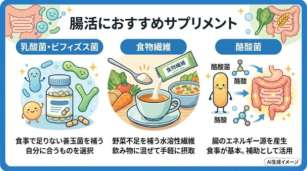 腸活時におすすめのサプリメント