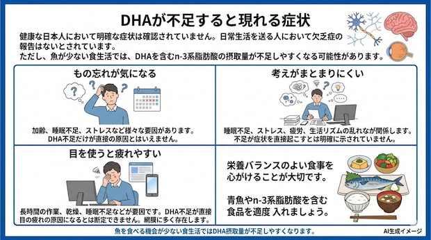 DHAが不足すると現れる症状
