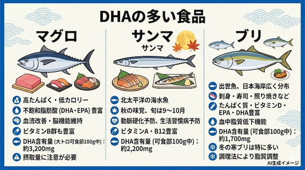 DHAの多い食品