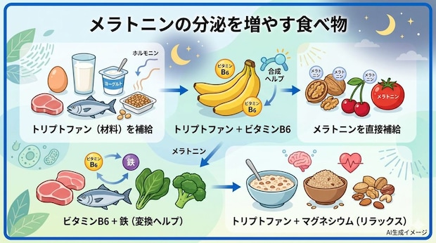 メラトニンの分泌を増やす食べ物