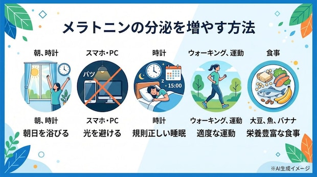 メラトニンの分泌を増やす方法