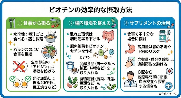 ビオチンの効率的な摂取方法