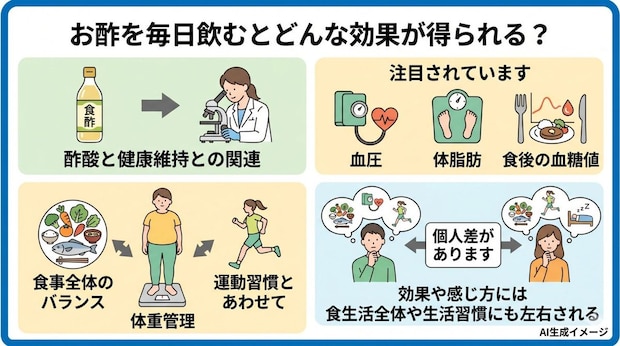 お酢を毎日飲むとどんな効果が得られる？